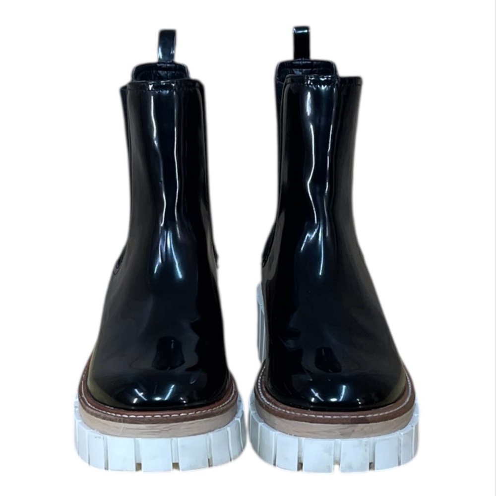 Gianni Bini Black Patent Leather Slip On Ankle Boots Size 9M